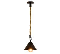 Pendant Light Vintage Corde de Chanvre Suspendu Industriel éclairage Antique E27 Base plafonnier rétro Double têtes pour Bar café Restaurant Fixation de câblage Dur Semi-intégré