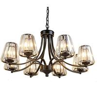 Pendant Lights, Chandelier Ceiling Light Crystal Chandelier Retro Black Iron Pendant Lighting Candle Crystal Lamp Compatible with Dining Living Room Foyer Hallway-Black 3 Head Home Decor L