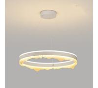 Pendant Lights, LED 32W Wave-Shaped LED Chandeliers Ceiling Light Gold White Light Chandelier 15.75inch Pendant Lighting Fixture for Living Room Dining Room Bedroom Above Dining Table 6000K Pendant(W