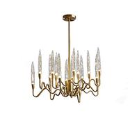 Pendant Lights, LED Chandelier Lamp Crystal Chandeliers Candle Brass Pendant Light Adjustable Ceiling Light Chandelier Lighting Fixture Compatible with Bedroom Hallway Bar Kitchen Bathr