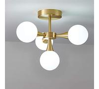 Pendant Lights, LED Chandelier Lamp Globe Glass Flush Mount Ceiling Light Antique Brass Gold Chandelier Lighting Fixture Magic Bean Molecule Ceiling Lamp Compatible with Bedroom Living Room FA