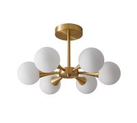Pendant Lights, LED Chandelier Lamp Globe Glass Flush Mount Ceiling Light Antique Brass Gold Chandelier Lighting Fixture Magic Bean Molecule Ceiling Lamp Compatible with Bedroom Living Room FA