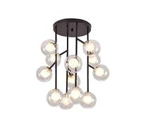 Pendant Lights, LED Chandelier Lamp Sputnik Chandelier 12 Lights Chandeliers Mid Century Ceiling Light Black Iron Retro Pendant Light Compatible with Kitchen Dining Room Living Room BOR