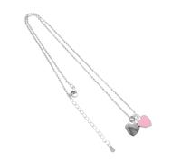 Pendant Necklace Women Double Heart Romantic for Girlfriend Fashion Jewelry Accessory