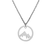 Pendant Round Mountain Women Metal Clavicle Chain Necklace Jewelry Gift,Colour:Silver (Color : Silver)