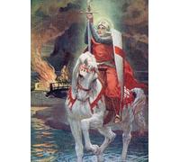 Pendant un moment, Percivale l'a vu se démarquer clairement comme une star. Des Chevaliers du Graal : Lohengrin Galahad publié en 1909. Poster imprimé par Ken Welsh (30,5 x 40,6 cm)