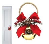 Pendant with Pine Cone Bow Berries Christmas Tree Bells Rustic Metal