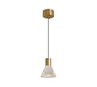 Pendante en laiton, lampe suspendue en cuivre avec nuance en acrylique, mini lampes de suspension de chevet, lustre à LED moderne - 6W - 4000K, plafonniers minimalistes nordiques pour salle à manger