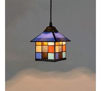 Pendante Light Creative Treated Verre Chandelier American rétro Petite maison Décoration de la lampe suspendue Salle à manger Veranda Corridor Balcony Bar Lumière 8 pouces Anniversaire confortable