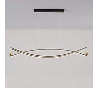 Pendante linéaire, lumières suspendues en laiton noir, lustre géométrique créatif, lampe à suspension d'éclairage décorative pour le salon, lampes à goutte à LED modernes pour salle à manger KeYJ