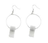 Pendantes Boucles D'oreilles en Papier Roulé Créatives pour Femmes | Cuivre Argenté, Style Mode, pour Sorties Entre Amies et Réunions Conviviales, Ornement Nacré