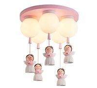 PendantLight, 5 têtes - créatif en résine de Fer à intensité Variable, Lampe Suspendue décorative pour Chambre à Coucher, Fille, Lampe Suspendue en Forme de Ballon, Lampe de décoration pour Chambre