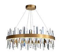 PendantLight, créatif en Cristal avec Anneau, Lampe Suspendue Moderne en Cristal, luminaire Suspendu réglable en Or pour Cuisine, Salle à Manger, Salon