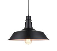 PendantLight, de Industriel rétro en Fer forgé, Corps de Lampe à Peinture, Suspension pour Salle à Manger, Porche, allée, Restaurant, Ferme, éclairage Suspendu (Noir)
