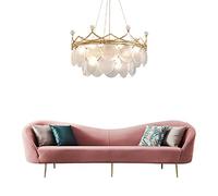 PendantLight, en Verre de Couronne de Luxe de lumière scandinave, Suspension en Verre doré Ins, Lampe Suspendue de Plafond de Salle à Manger de Salon de Chambre Minimaliste Moderne (48 cm)