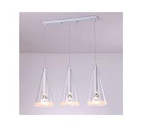PendantLight, en Verre Moderne créatif cône Nordique Lampe Suspendue pour Salle à Manger Chambre Chevet Couloir Hall d'entrée Cuisine îlot éclairage (Base de Bande à 3 lumières)