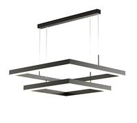 PendantLight, LED carré Moderne à Double Pont, Lampe Suspendue réglable en Hauteur pour Salon, Salle à Manger, Cuisine, Chambre à Coucher