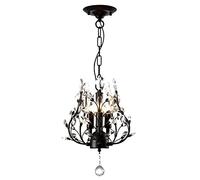 PendantLight, lustres à Branches en Cristal en V encastrés à Hauteur réglable pour Salle à Manger, Salon, Chambre à Coucher, Couloir, hôtel, suspensions (Noir, 3 lumières)