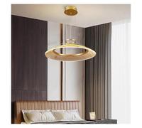 PendantLight, Lustres Plafond Vis LED Modernes Luxe Lampes Suspendues Villa Atmosphère Haut de Gamme Salon Salle à Manger Lampe Suspendue (Or, 1 Anneau)