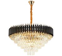 PendantLight, lustres Ronds Modernes en Cristal K9, Corps de Lampe de galvanoplastie, Lampe Suspendue à Hauteur réglable pour entrée, Salle à Manger, Salon