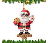 Pendants, 2D Hanging Figurine, Classic Santa Claus Charm, Charming Sentiment for Neighbors, Patio Door Display Feature, Holiday Supplies Collection, Vivid Color Cutout Ideal for Outdoor Decor
