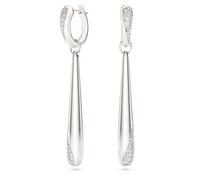 Pendants d’oreilles avec anneaux Swarovski Classica, Taille ronde, Blancs, Argent 925 OS