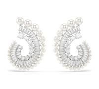 Pendants d'oreilles Ariana Grande x Swarovski, Perle de cristal, Tailles variées, Blanches, Métal rhodié OS