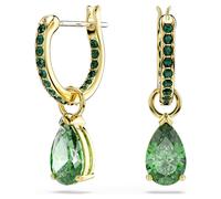 Swarovski Pendants d'oreilles Attract Taille poire Vertes Placage de ton or