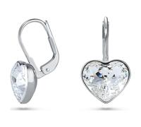 Pendants d'oreilles Bella, Cœur, Blanches, Métal rhodié OS