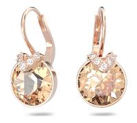 Swarovski Pendants d'oreilles Bella V, Taille ronde, Ton doré, Placage de ton or rosé