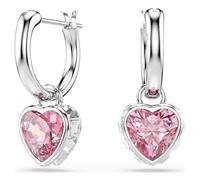 Pendants d'oreilles Chroma, Cœur, Rose, Métal rhodié OS