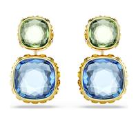 Pendants d'oreilles Chroma, Taille coussin, Multicolores, Placage de ton or OS