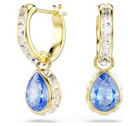 Swarovski Boucles d'oreilles pendantes Chroma Taille poire Bleu Doré 18 carats