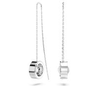 Pendants d'oreilles Dextera, Pavé, Longues, Blanches, Métal rhodié OS