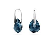 Pendants d'oreilles Galet, Bleu foncé, Métal rhodié OS