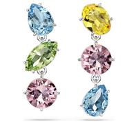 Swarovski Pendants d'oreilles Gema, Design asymétrique, Tailles variées, Multicolores, Métal rhodié