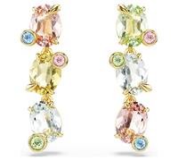 Pendants d'oreilles Gema, Design asymétrique, Tailles variées, Multicolores, Placage de ton or OS