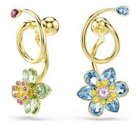 Swarovski Pendants d'oreilles Idyllia – cristaux multicolores, pétales amovibles, placage or