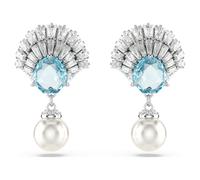 Swarovski Pendants d'oreilles Idyllia, Coquillage, Bleues, Métal rhodié