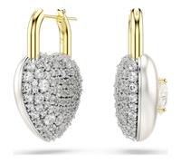 Pendants d'oreilles Idyllia, Tailles variées, Cœur, Blanches, Doré à l’or 18 carats (750/1000) OS