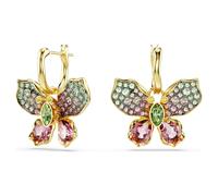 Pendants d'oreilles Idyllia, Tailles variées, Pavé, Papillon, Multicolores, Placage de ton or OS