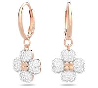 Pendants d'oreilles Latisha, Fleur, Blanches, Doré à l’or rose 18 carats (750/1000) OS