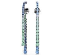 Pendants d'oreilles Matrix, Dégradé de tailles rondes, Multicolores, Métal plaqué ruthénium OS