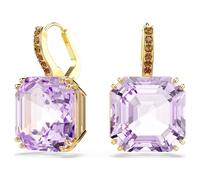 Pendants d'oreilles Millenia, Taille Carré, Violets, Doré à l’or 18 carats (750/1000) OS