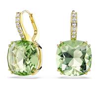 Pendants d'oreilles Millenia, Taille coussin, Vertes, Doré à l’or 18 carats (750/1000) OS