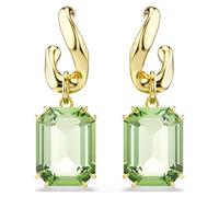 Pendants d'oreilles Millenia, Taille octogonale, Vertes, Doré à l’or 18 carats (750/1000) OS