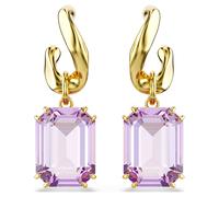 Pendants d'oreilles Millenia, Taille octogonale, Violets, Doré à l’or 18 carats (750/1000) OS