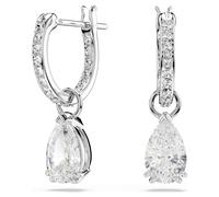 Pendants d'oreilles Stilla, Taille poire, Taille ronde, Blanches, Métal rhodié OS