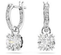 Swarovski Pendants d'oreilles Constella, Taille ronde, Blanches, Métal rhodié