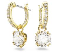 Pendants d'oreilles Stilla, Taille ronde, Blanches, Placage de ton or OS